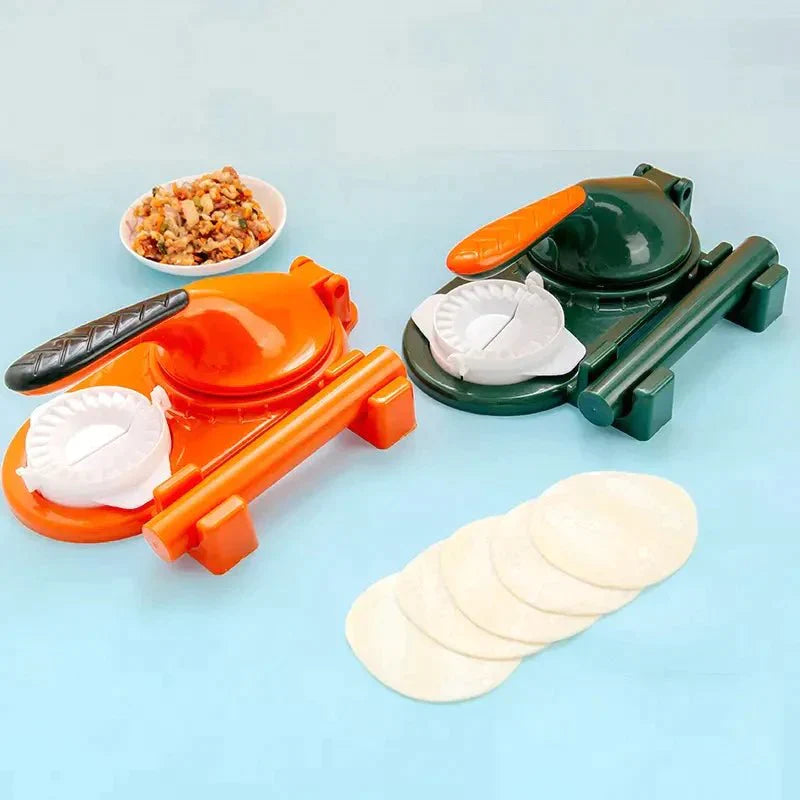 2 In 1 Dumpling Maker, Dumpling Skin Maker Dumpling Mould, Kitchen Dumpling Making Tool with Stuffing Spoon, Multi-function DIY Manual Dumpling Press Molds Set